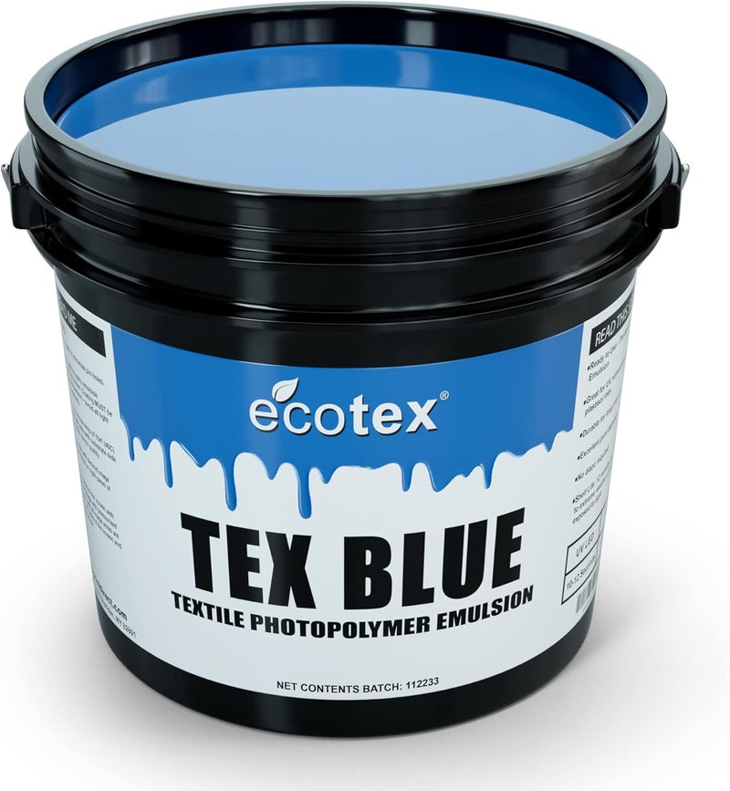 Screen Print Direct Ecotex® Tex-Blue Screen Printing Emulsion (Gallon - 128oz.) Pre-Sensitized Photo Emulsion for Silk Screens and Fabric - for Screen Printing Plastisol Inks, Pure Photopolymer Screen Printing Supplies - Image 1